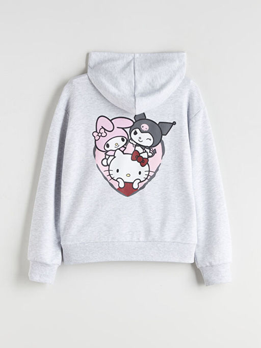 Kap??onlu Kuromi Bask?l? K?z ?ocuk Fermuarl? Sweatshirt