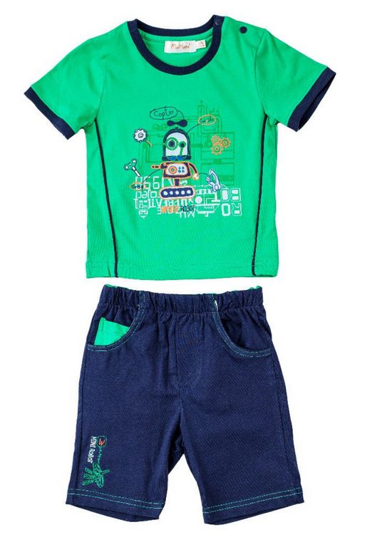 Трикотажный костюм для мальчика: футболка и шорты, M15-13 Mini Hippy