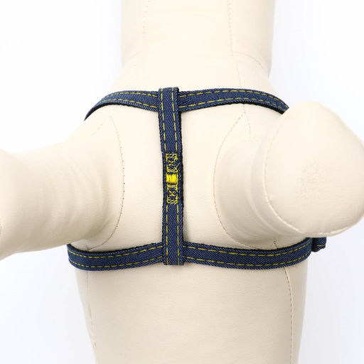 Шлейка Джинс, чёрный подклад, ширина 1 см, ОШ 25-40 см, ОГ 25-40 см - Пижон фото 5