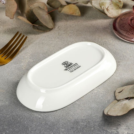 Блюдо Wilmax, 14×7,5 см, фарфор, цвет белый