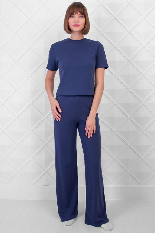 Арт. 10801/1 Пижама с брюками 44-52 (5 шт) Цвет:верх-индиго, низ-индиго - Калинка фото 7
