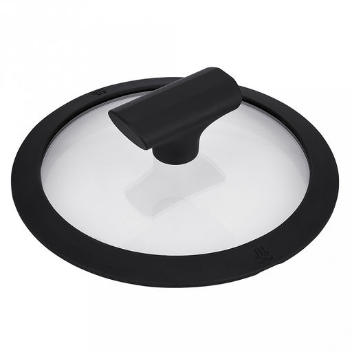 Крышка стеклянная д22см Moderno h6см, силиконовый обод, пароотвод, бакелитовая ручка с покрытием soft-touch, Regent (Китай)