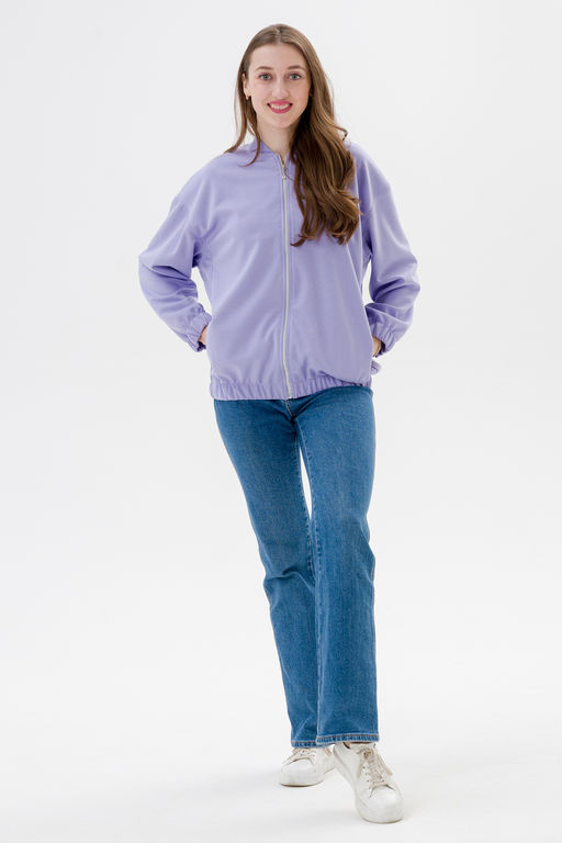 Бомбер из коттон фита сирень - Амадэль фото 3