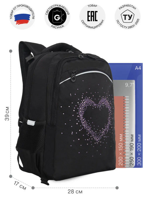 RG-569-1 Рюкзак школьный с мешком