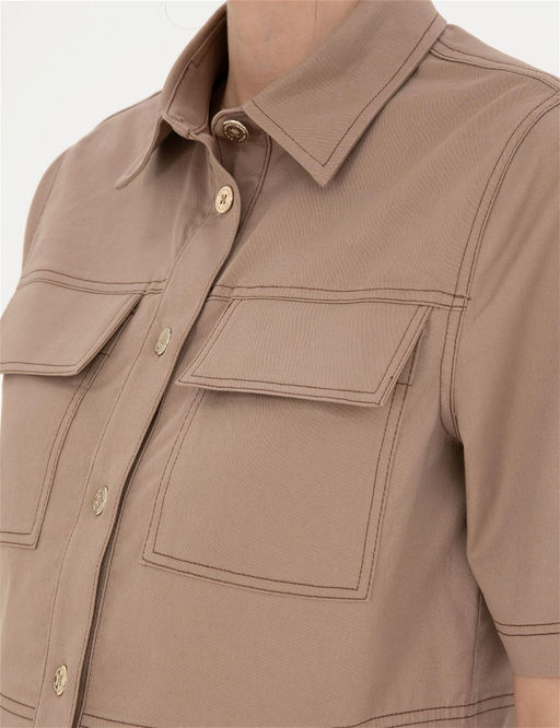 Bej Crop Top K_sa Kollu G_mlek - Pierre cardin фото 6