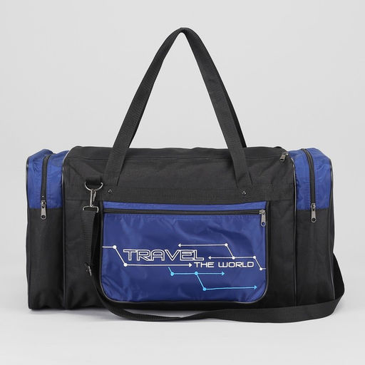 Сумка спортивная, отдел на молнии, 3 наружных кармана, синяя
