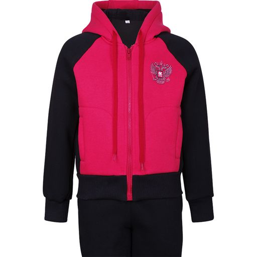 RODOS Спортивный костюм для девочки весна/лето М-167 (Герб) Фуксия/Синий  фото 4