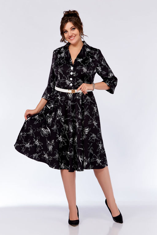 Блуза Swallow 803.2 черный+серебряный узор фото 378