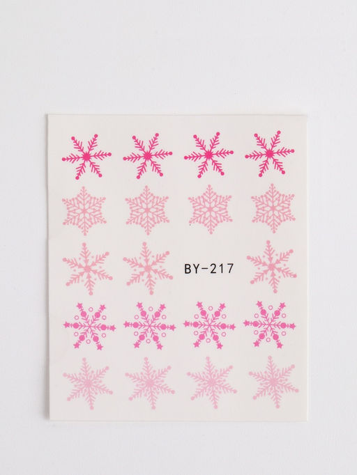 Цена за 6 шт. Слайдеры для ногтей Снежинки, розовые - Qf фото 4