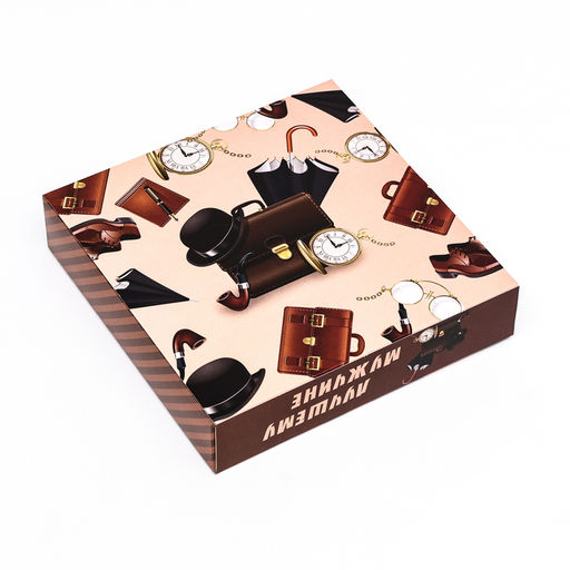 Цена за 5 шт. Коробка под 16 конфет Лучшему мужчине, 17,7 х 17,7 х 3,8 см - UPAK LAND фото 5