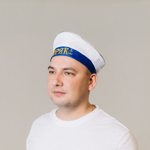 Берет Моряк, с помпоном, взрослый, р-р. 60
