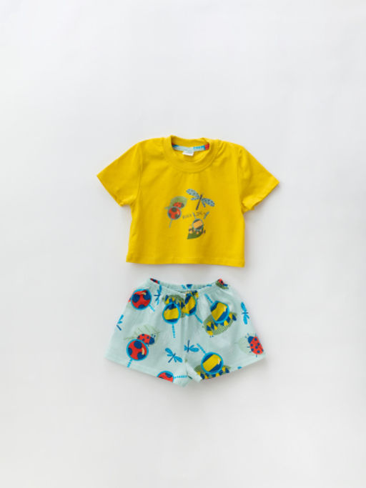 Пижамный комплект футболка и шорты, желтый, 320 - Lesi kids фото 2