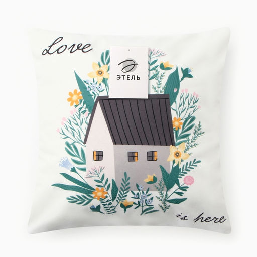 Чехол на подушку Этель Love is here, 40*40 см, 100 п/э, велюр  фото 5