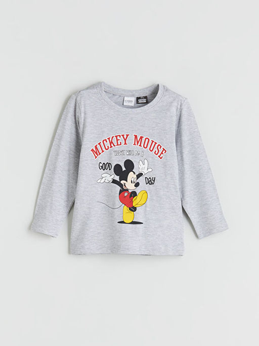 Mickey Mouse Bask?l? Erkek ?ocuk Pijama Tak?m?