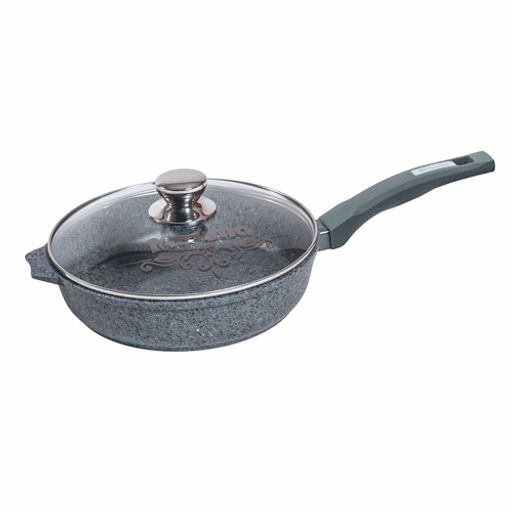 Сковорода 26см АП "Premium" (grey) с несъемной ручкой и стекл. крышкой арт. с26901 /Мечта/