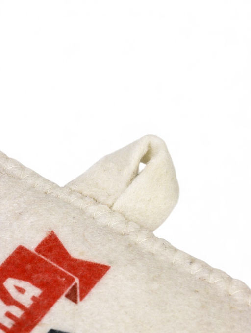 Рукавица для бани с принтом "С днём защитника отечества", белая