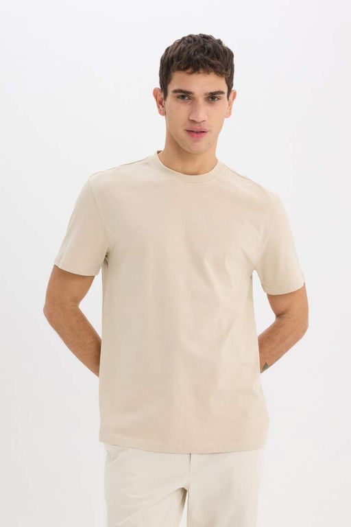 New Regular Fit Bisiklet Yaka Basic Duz K?sa Kollu Tisort - Defacto фото 3