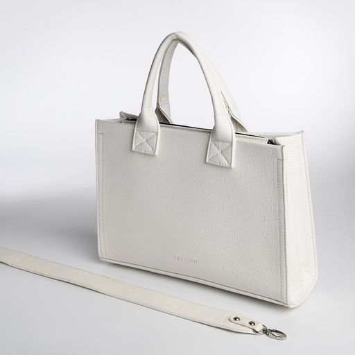 Сумка женская тоут TEXTURA на молнии, 33×9×23 см, белая