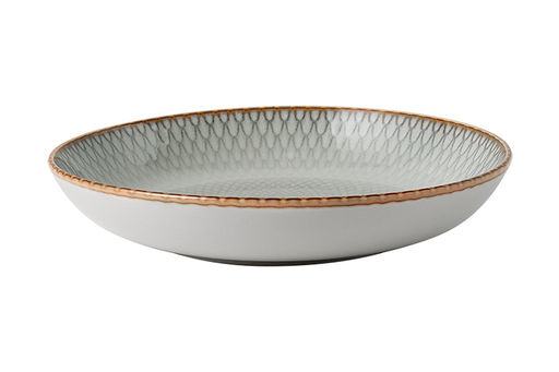 Тарелка суповая, 23х4,5 см, керамика, серо-бежевая, Серые ромбы, Mandala