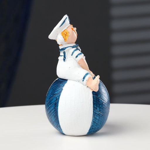 Фигурка «Мальчик-моряк на шаре», синий, 12 см