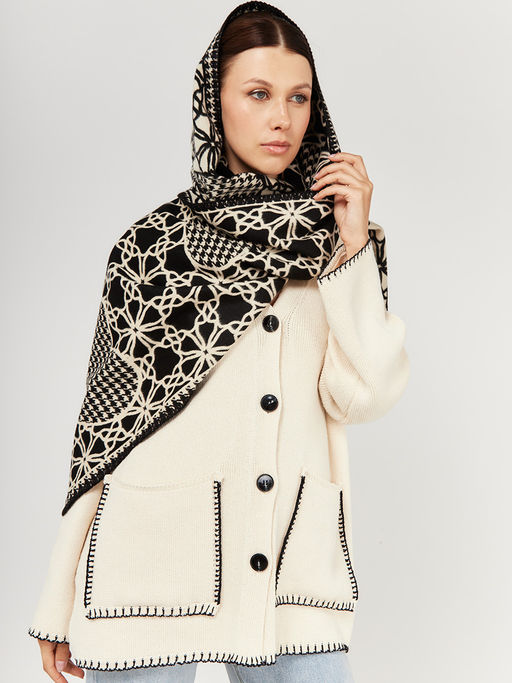 в составе ШЕРСТЬ и КАШЕМИР Большой, мягкий, теплый двусторонний палантин - Tantino фото 7