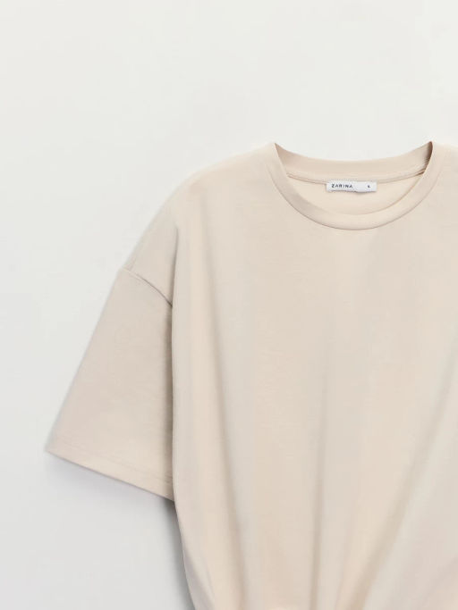 Футболка из хлопка с узлом ZR2605023409-62 / Zarina