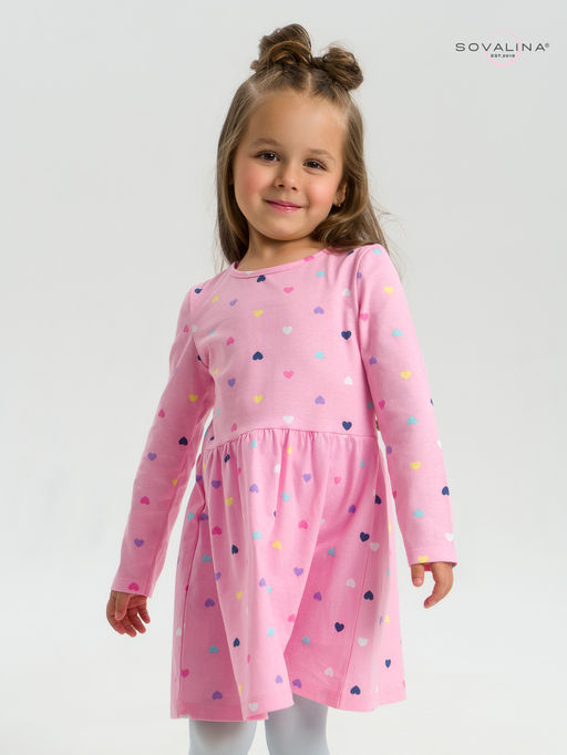 Платье Эля цветные сердечки на розовом - Sovalina фото 23