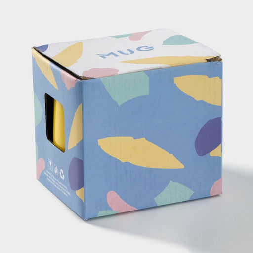 Кружка керамическая «Смайл», 350 мл, с деревянной крышкой и ложкой, цвет и рисунок МИКС