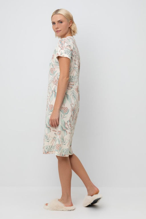 Е 10054/айвори,акварельные тропики сорочка ночная жен - Very neat фото 4