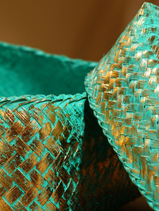 Корзинка плетёная «Голден мини», 19×19×14 см, голубая