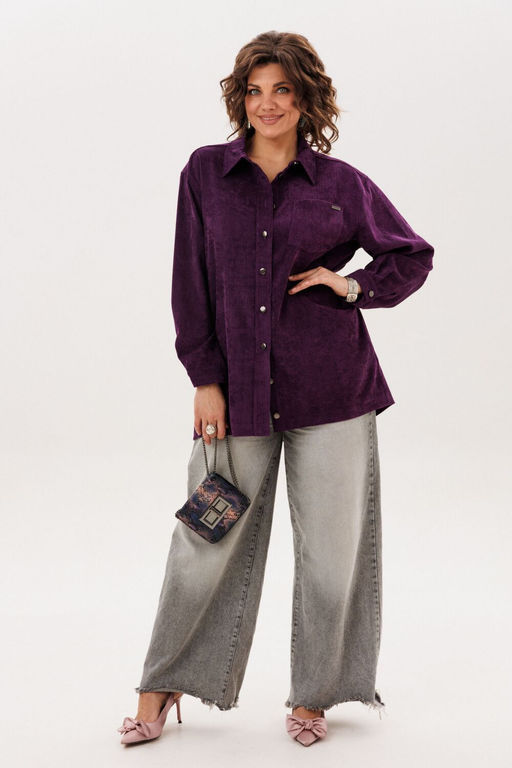 Рубашка ANELLI 1819 слива  фото 2