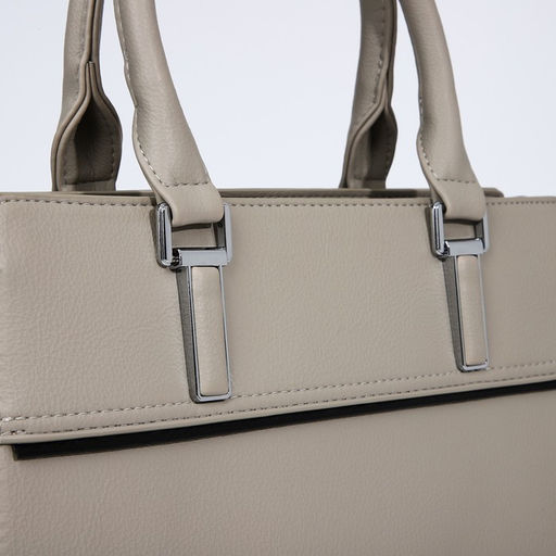 Сумка-тоут на молнии, наружный карман, цвет светло-серый - Simaland фото 4