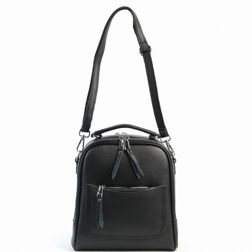 Женский кожаный каркасный рюкзак 88001-Е Блек - Sergio valentini фото 2