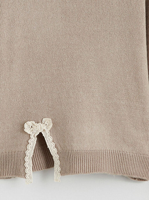 Dantel Detayl? K?z ?ocuk Triko Kazak