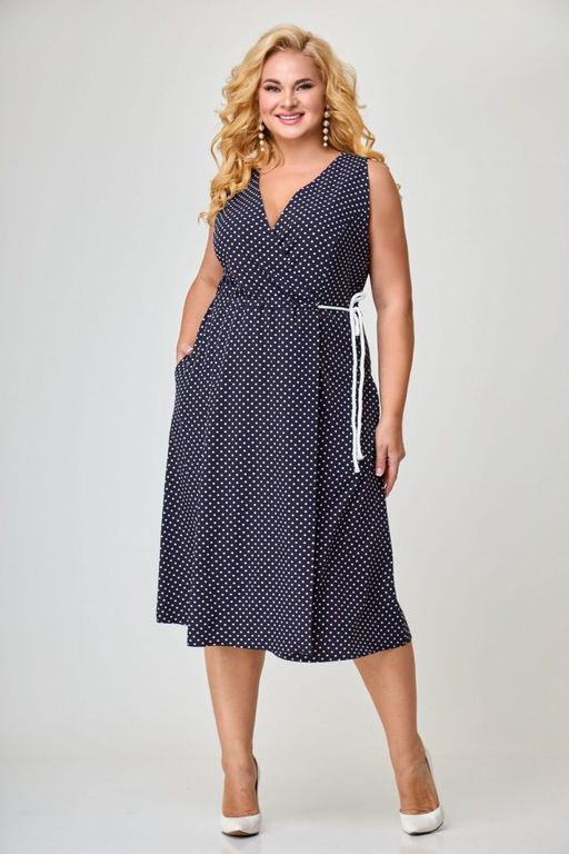 Костюм ANELLI 1055 синий горох+белый жакет  фото 3