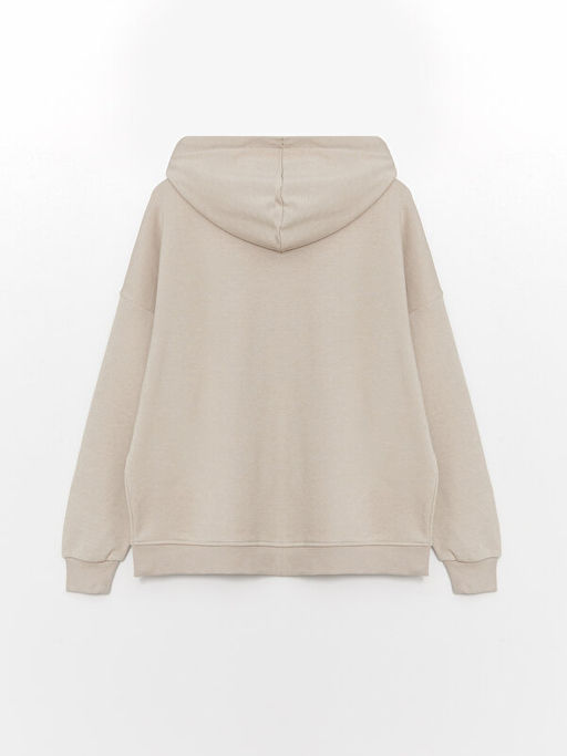 Kap??onlu D?z Oversize Kad?n Fermuarl? Sweatshirt - Waikiki фото 2