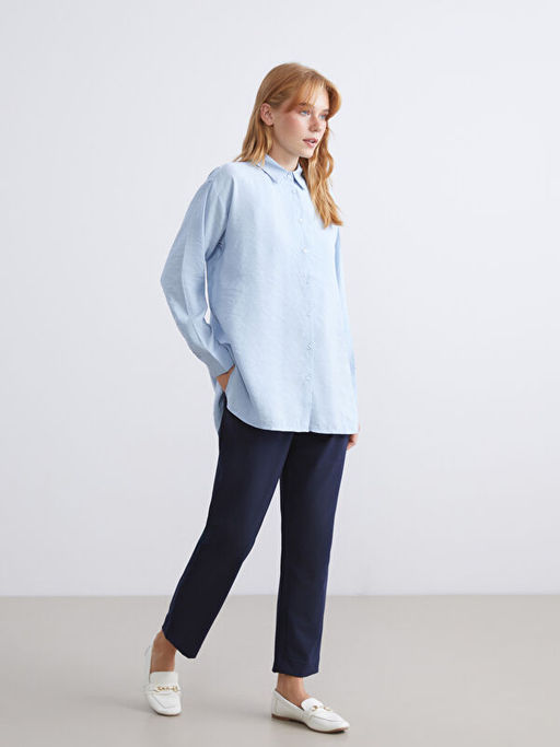 Oversize Modal Kar???ml? Kad?n G?mlek Tunik