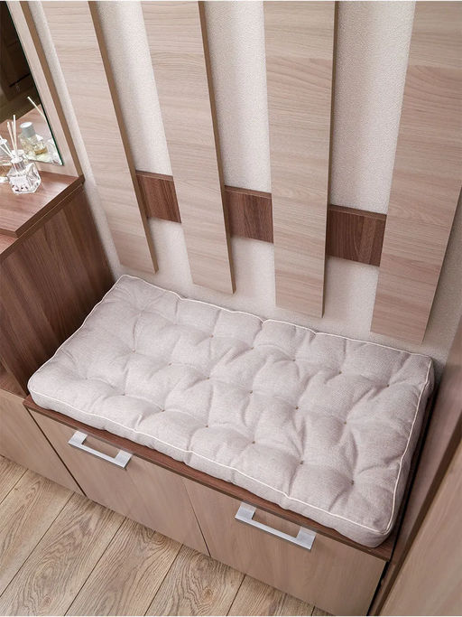 Подушка в прихожую на банкетку и скамейку PPR 80х40, Рогожка "Iris" премиум класса, Bio-Line