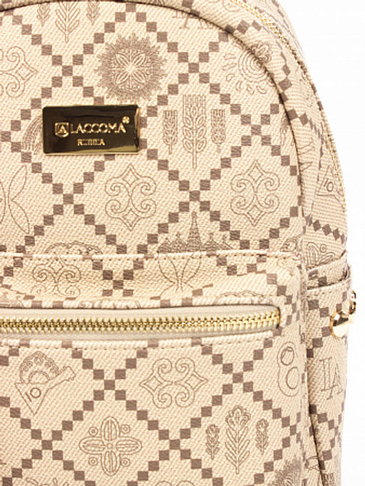 LACCOMA рюкзак АС7302-Россия-бежевый эко кожа хлопок
