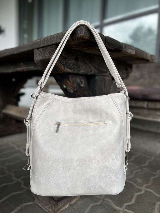 Женская сумка-рюкзак из эко кожи 9902 Бежевый - Kenguluna фото 4