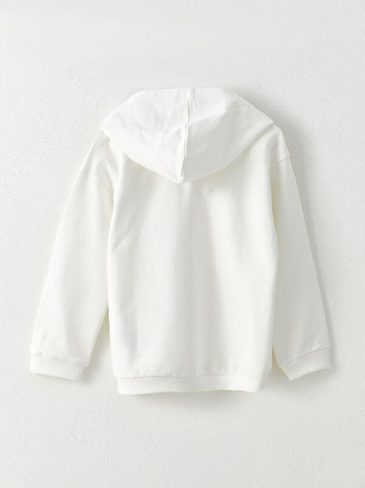 Kap??onlu Bask?l? Uzun Kollu K?z ?ocuk Fermuarl? Sweatshirt - Waikiki фото 2
