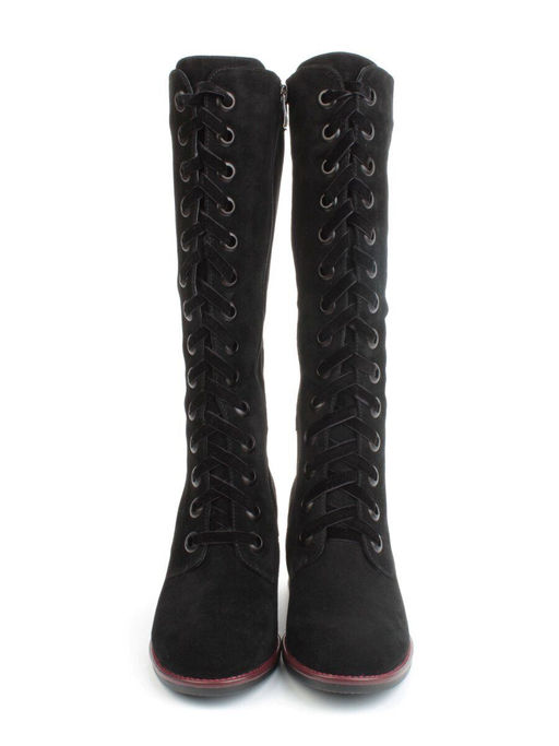 02-BA100-2 BLACK Сапоги зимние женские (натуральная замша, байка и натуральный мех) - Фабричный китай фото 9