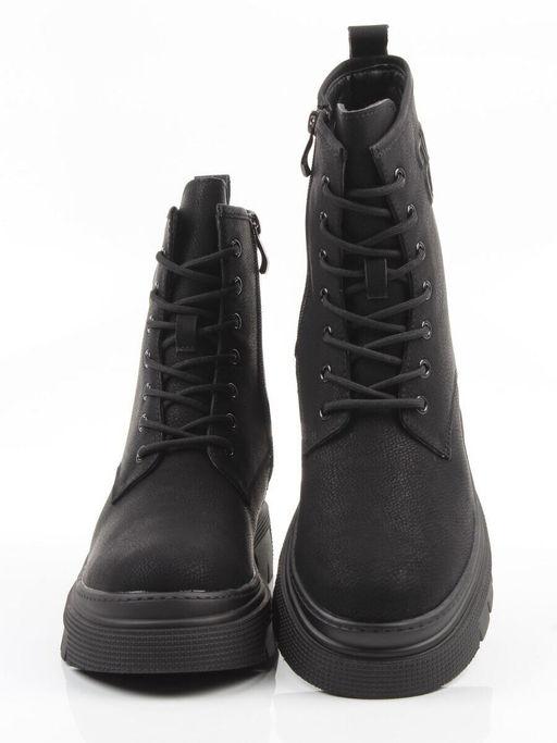 04-WD022-1M BLACK Ботинки зимние женские (натуральная кожа, 100% шерсть)