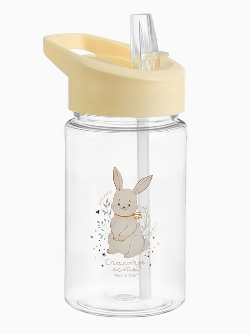 Поильник детский с трубочкой «Зайка», 350мл., цвет бежевый Mum&Baby
