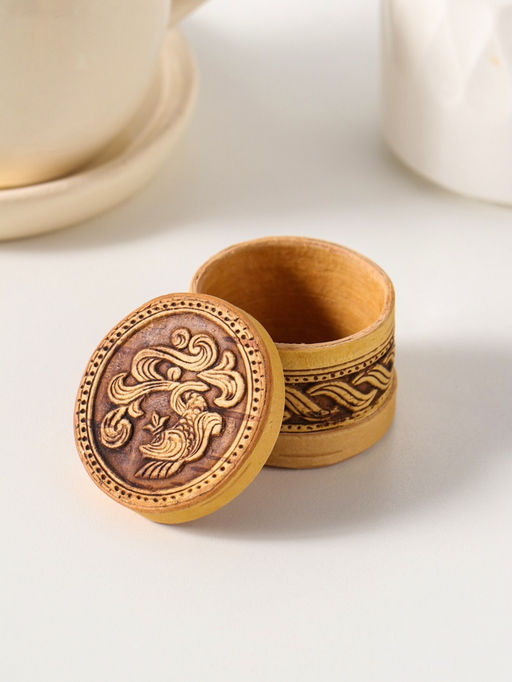 Шкатулка "Малютка" Рыбка А, 5х3 см, береста