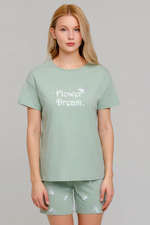 Арт. 9157 Пижама с шортами 42-50 (5 шт) Цвет:полынь - Калинка фото 5