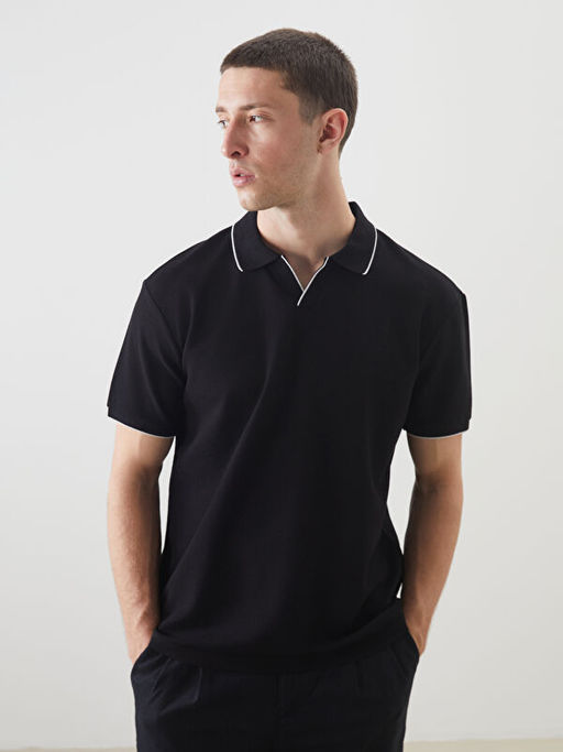 Polo Yaka K?sa Kollu Basic Erkek Ti??rt