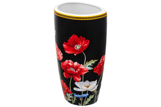 Ваза 1,5 л 12,5*9,5*22 см Маки на черном NEW BONE CHINA - Elan gallery фото 5
