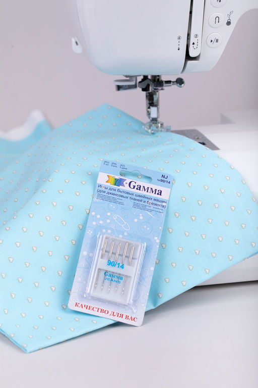 Иглы для быт. шв. машин Gamma NJ № 90 для джинсы 5 шт в блистере №90