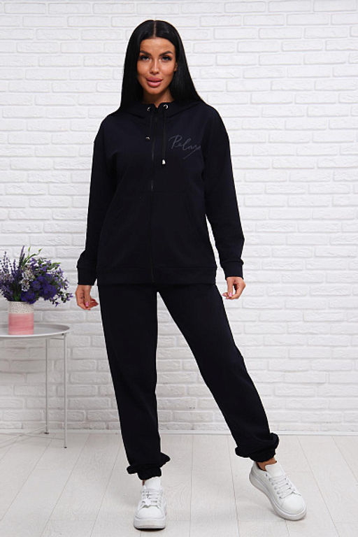 Костюм с брюками, футер с лайкрой 2-х нитка (00907, темно-синий) - Плиона фото 6